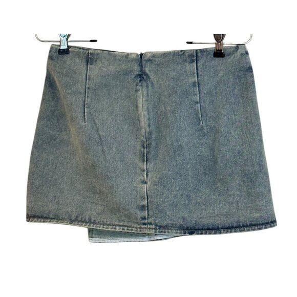 Pretty Little Things Women's Wrap Over Mini Vintage Wash Skirt Size 2 NWT - Picture 3 of 8
